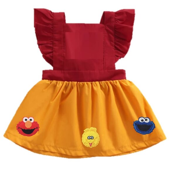 Sesame Street Dress first Birthday Outfit Elmo Dress Cookie Monster Clothes - Picture 1 of 6